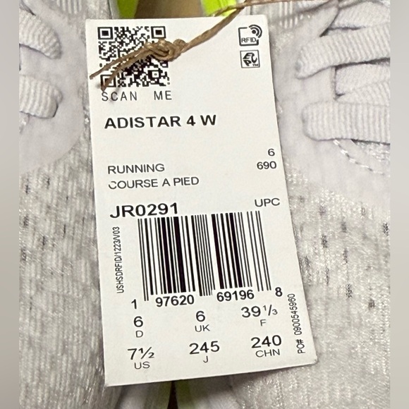 adidas Adistar 4  Dash Grey Hi Res Yellow Running Shoes JR0291 Womens Size 7.5 - Picture 5 of 5